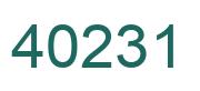 Number 40231 green image