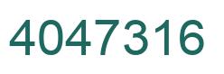Number 4047316 green image