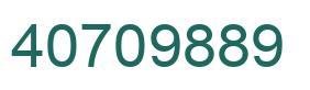 Number 40709889 green image