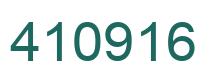 Number 410916 green image