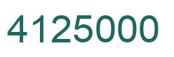 Number 4125000 green image