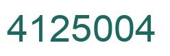 Number 4125004 green image