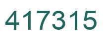 Number 417315 green image