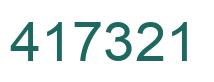 Number 417321 green image