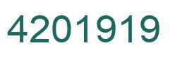 Number 4201919 green image