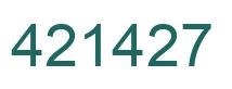 Number 421427 green image