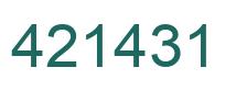 Number 421431 green image