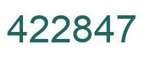 Number 422847 green image