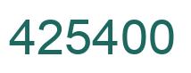 Number 425400 green image