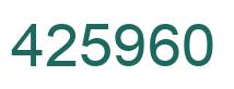 Number 425960 green image