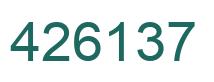 Number 426137 green image