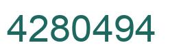 Number 4280494 green image