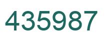Number 435987 green image