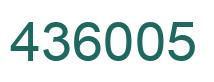 Number 436005 green image