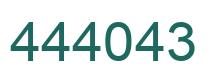 Number 444043 green image