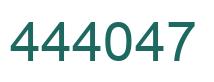 Number 444047 green image