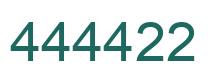 Number 444422 green image