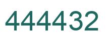 Number 444432 green image
