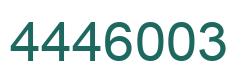 Number 4446003 green image