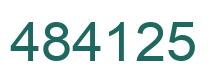 Number 484125 green image