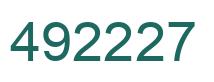 Number 492227 green image