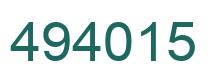 Number 494015 green image