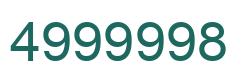 Número 4999998 imagen verde