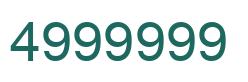 Número 4999999 imagen verde