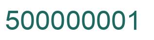 Number 500000001 green image