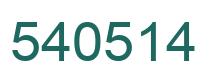 Number 540514 green image