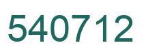Number 540712 green image