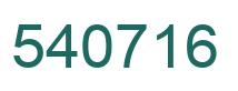 Number 540716 green image
