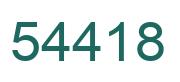 Number 54418 green image