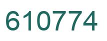 Number 610774 green image