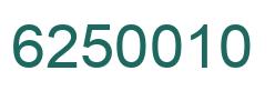 Number 6250010 green image