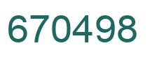 Number 670498 green image
