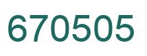 Number 670505 green image