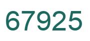 Number 67925 green image