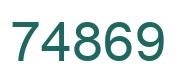 Number 74869 green image