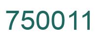 Number 750011 green image