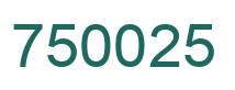 Number 750025 green image