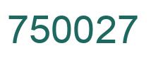 Number 750027 green image