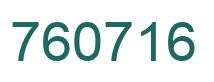 Number 760716 green image