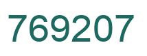 Number 769207 green image