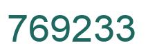 Number 769233 green image