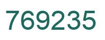 Number 769235 green image