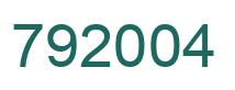 Number 792004 green image