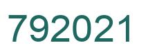 Number 792021 green image
