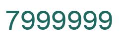 Number 7999999 green image