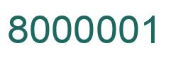 Number 8000001 green image